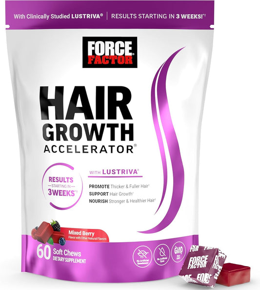 Force Factor Hair Growth Accelerator Soft Chews(60 Soft Chews)