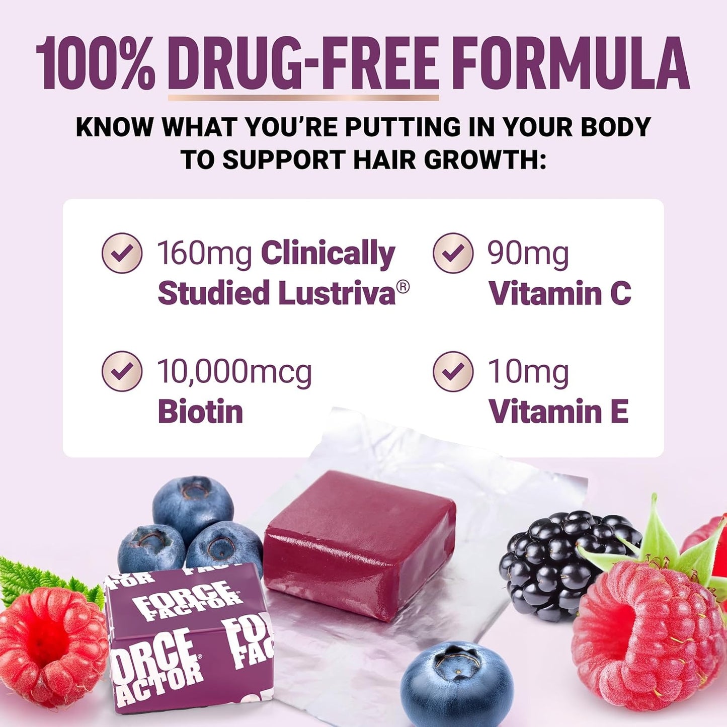 Force Factor Hair Growth Accelerator Soft Chews(60 Soft Chews)